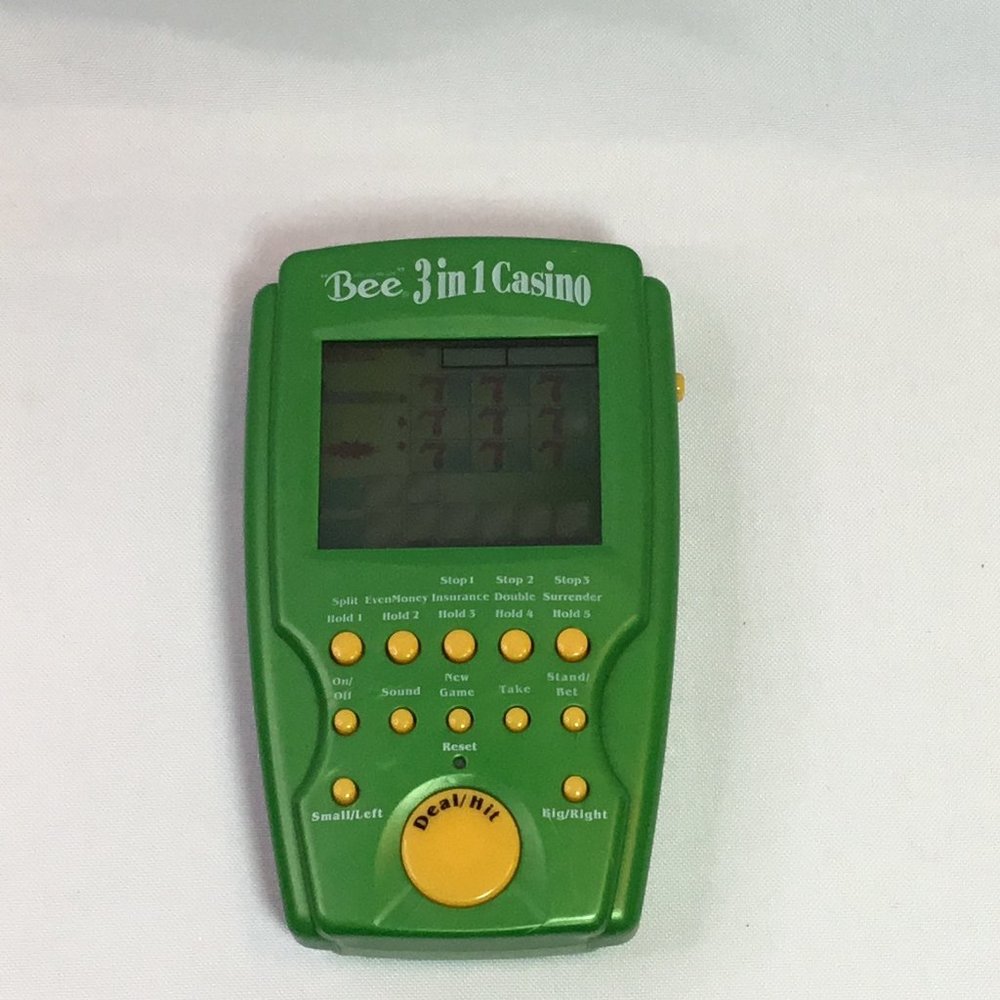 Bee Illuminated 3 in 1 Casino Handheld Electronic Game Poker Slots BJ MINT